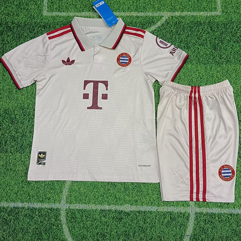 24-25 Bayern Third Kids Soccer Jersey *带袖广告