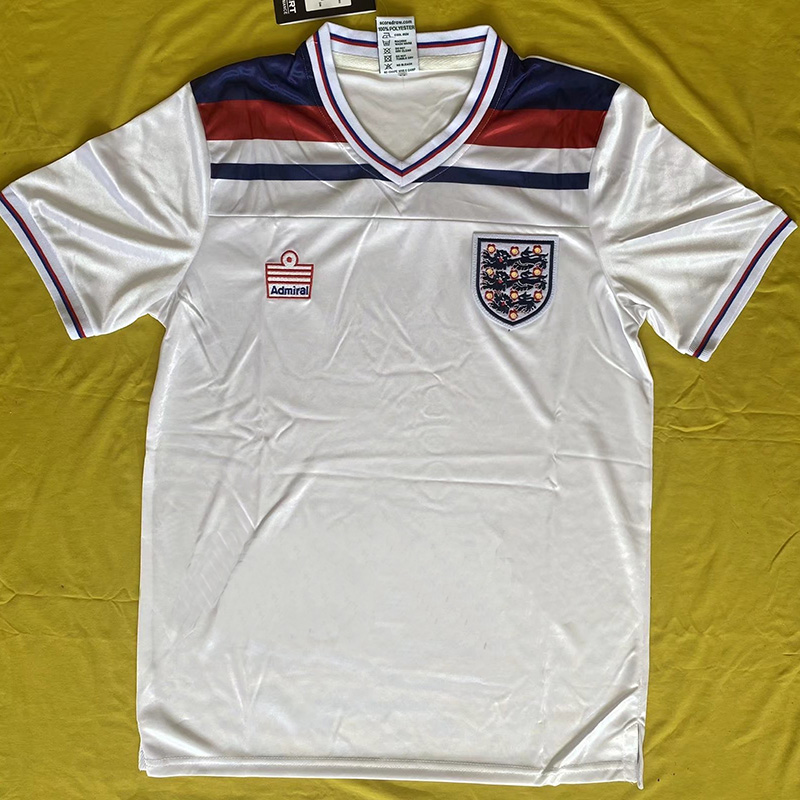 1980-1982 England Home White Retro Soccer Jersey