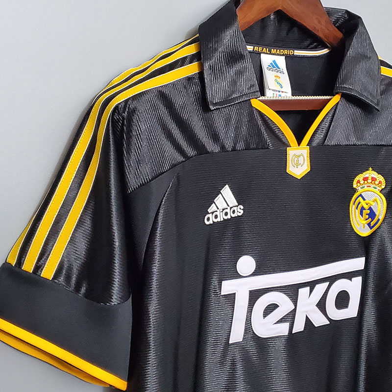 1998-2000 RMA Away Black Retro Soccer Jersey