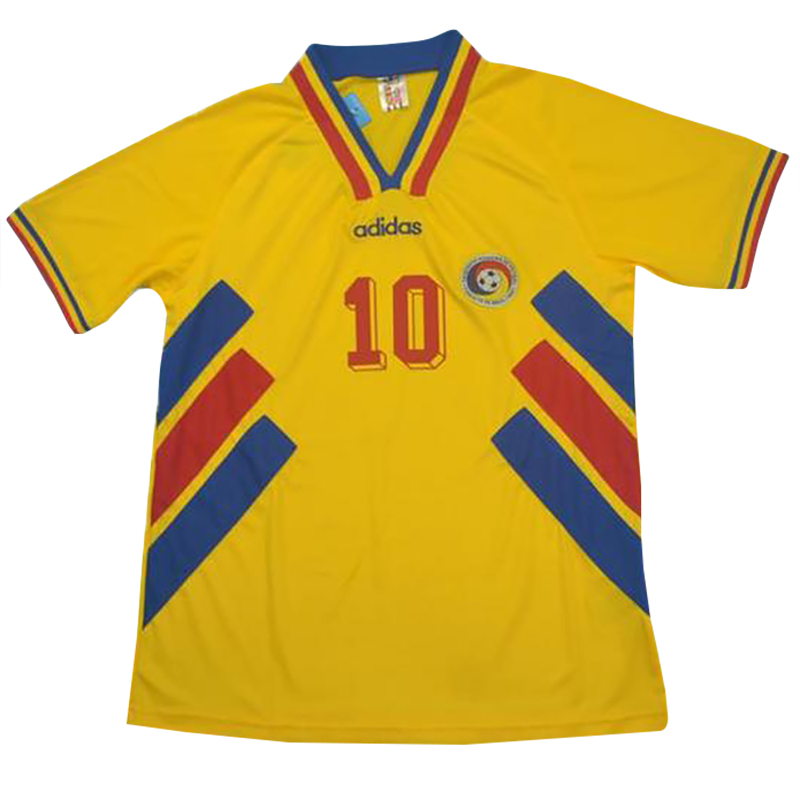 1994 Romania Yellow Retro Soccer Jersey