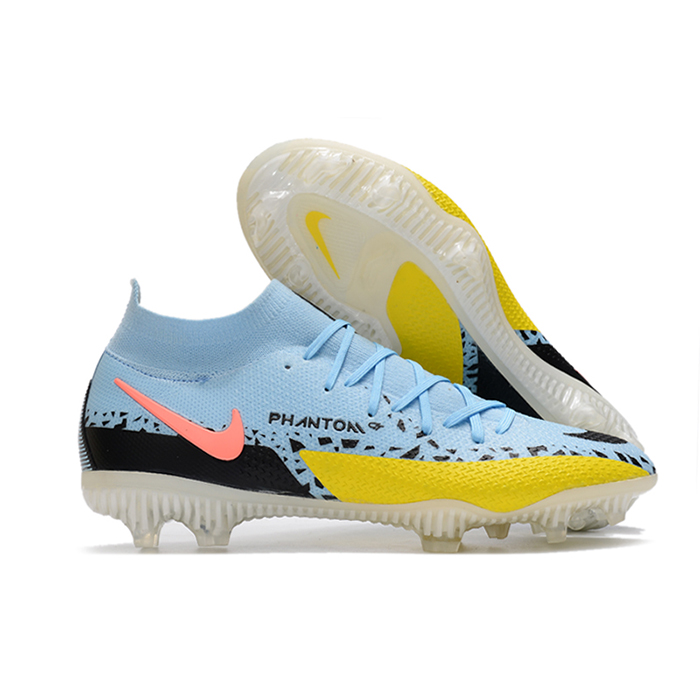 2022 World Cup Phantom GT2 Dynamic Fit Elite FG High Soccer Shoes-Blue/Yellow-6854785