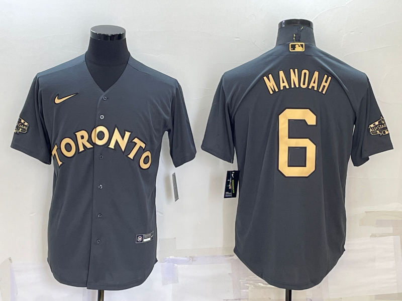 2022 Men's Toronto Blue Jays Manoah 6 black MLB Jersey