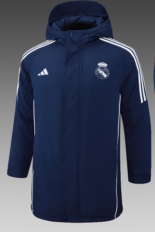 24-25 RMA Royal Blue Hooded Windbreaker Fabric Cotton Coat #G211(白标)