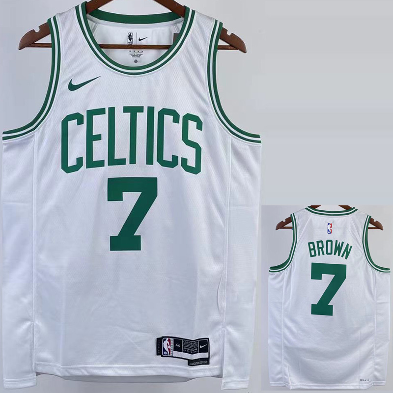 22-23 CELTICS BROWN #7 White Top Quality Hot Pr...