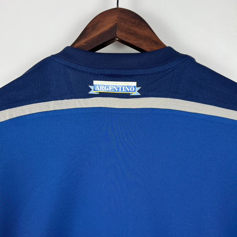 2014 Argentina Away Long Sleeve Retro Soccer Je...