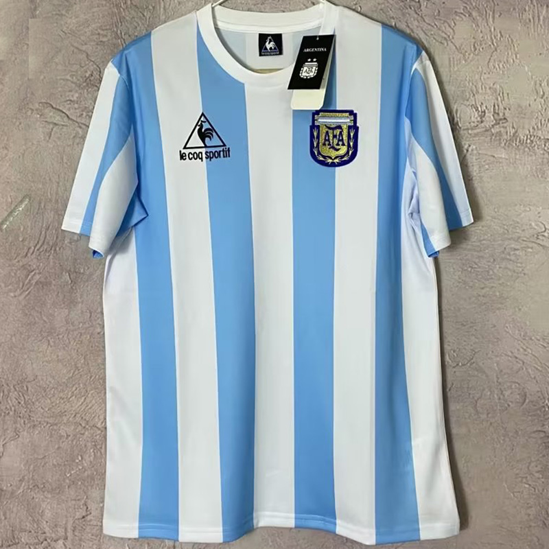 1986 Argentina Home Retro Soccer Jersey