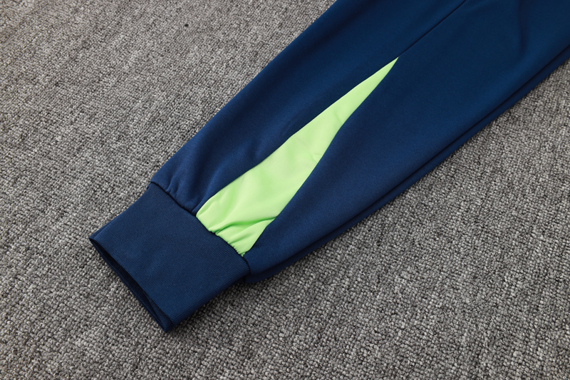 24-25 Brazil Lake blue Hoodie Half Pull Tracksuit #F567半拉连帽