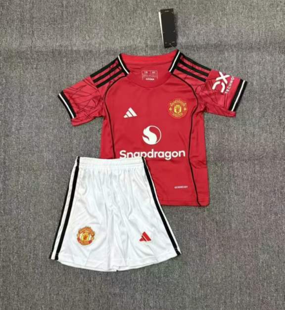 25-26 Man Utd hoem Kids Soccer Jersey
