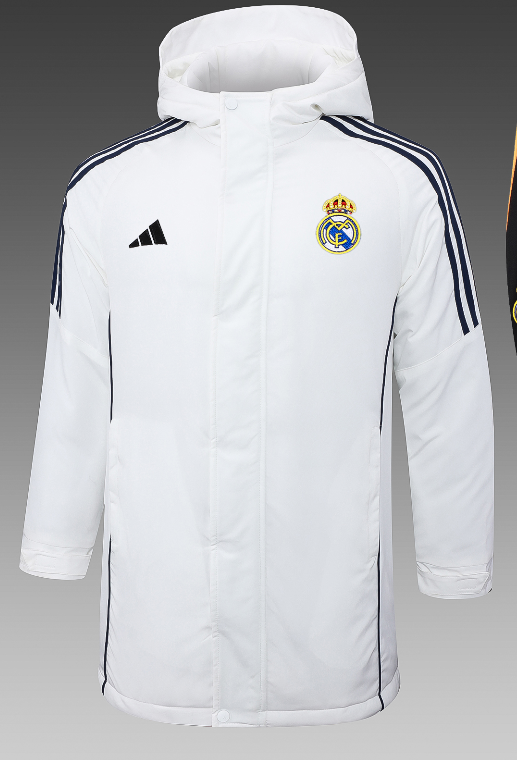 24-25 RMA White Hooded Windbreaker Fabric Cotton Coat #G209(彩标)