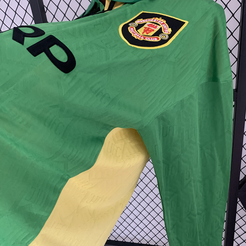 1992 Man Utd Away Long Sleeve Retro Soccer Jers...