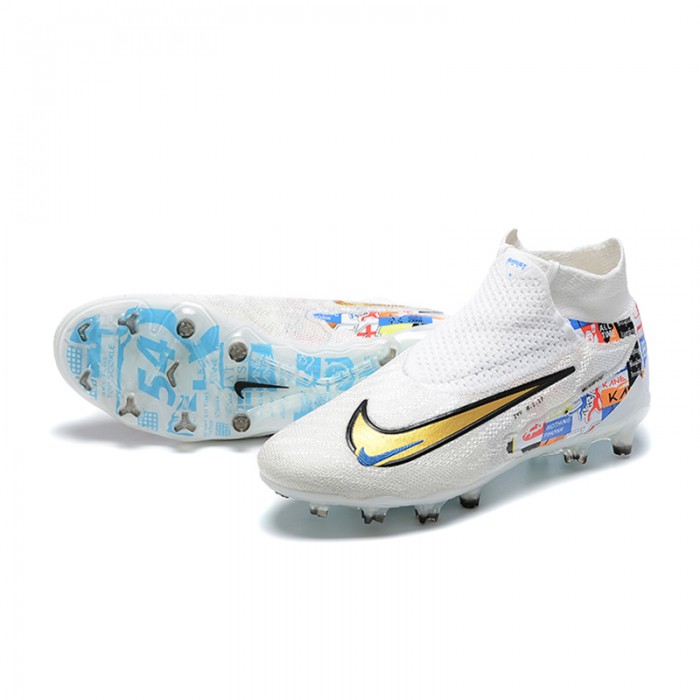 Phantom GX Elite FG High Soccer Shoes-White/Gold-6266385