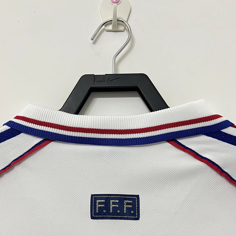 1998 France Away Retro Soccer Jersey(右胸带小字)