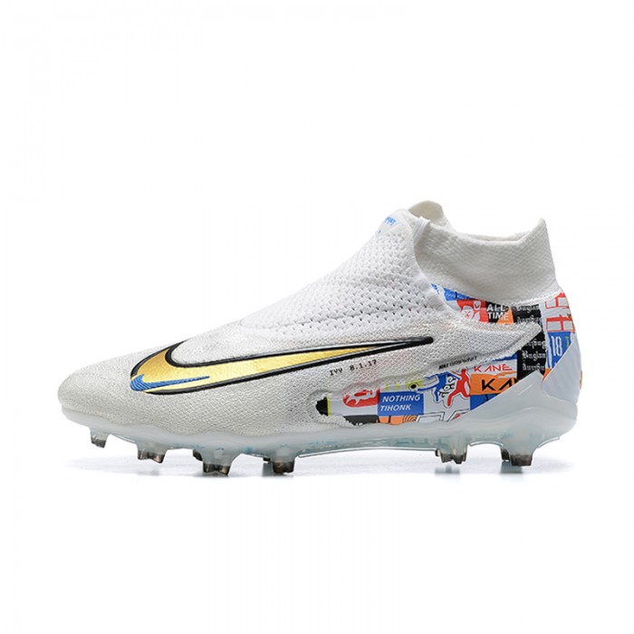 Phantom GX Elite FG High Soccer Shoes-White/Gold-6266385