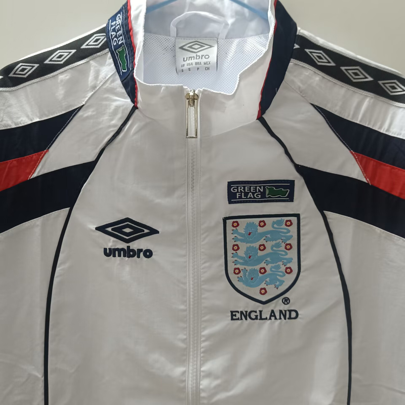 1998-1999 England White Retro Windbreaker