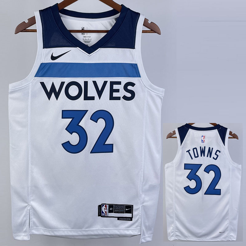 22-23 Timberwolves TOWNS #32 White Top Quality ...