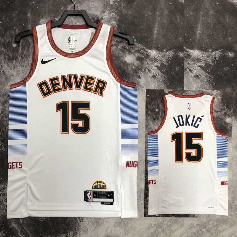 22-23 Nuggets JOKIC #15 White City Edition Top ...
