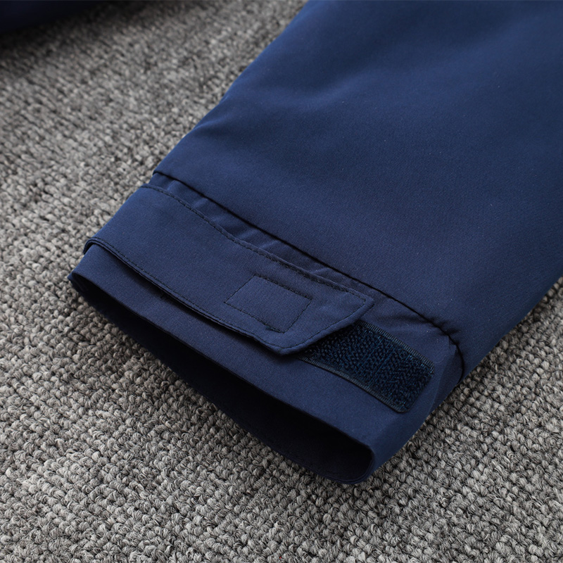 24-25 Spain Royal Blue Hooded Windbreaker Fabric Cotton Coat #G232