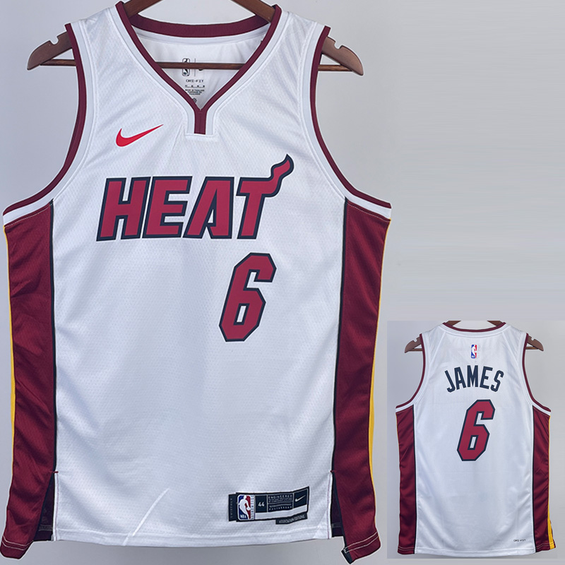 22-23 HEAT JAMES #6 White Top Quality Hot Press...