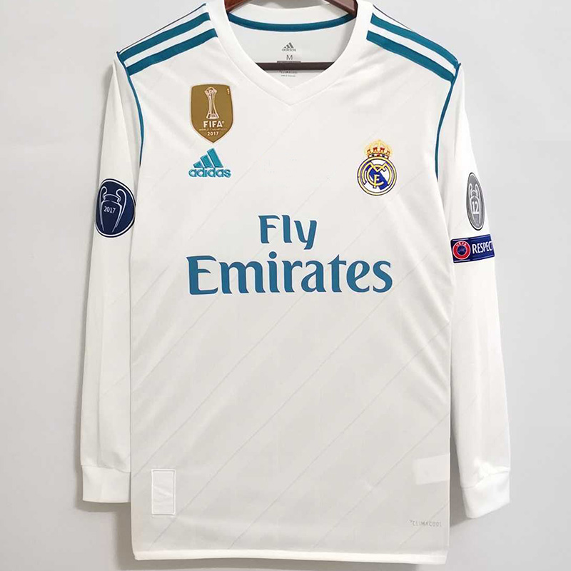 2017-2018 RMA Home Long Sleeve Retro Soccer Jer...