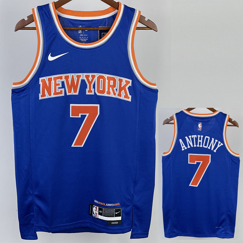 22-23 KNICKS ANTHONY #7 Blue Top Quality Hot Pr...