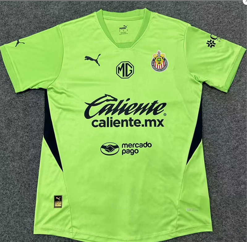 24-25 Chivas Fluorescent Green Goalkeeper Soccer Jersey