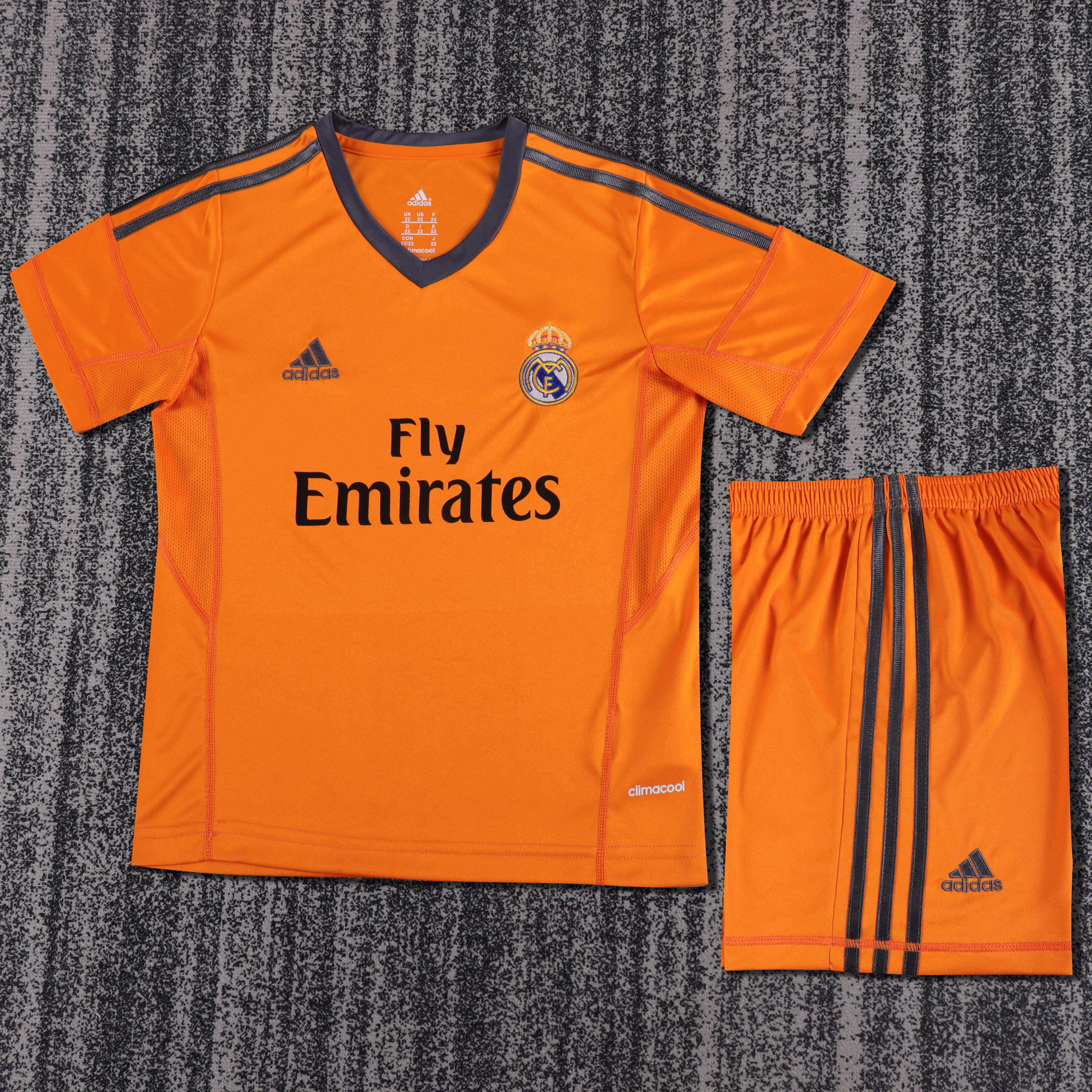 2013/2014 RMA Third Orange Kids Retro 1:1 Quality  Soccer Jersey