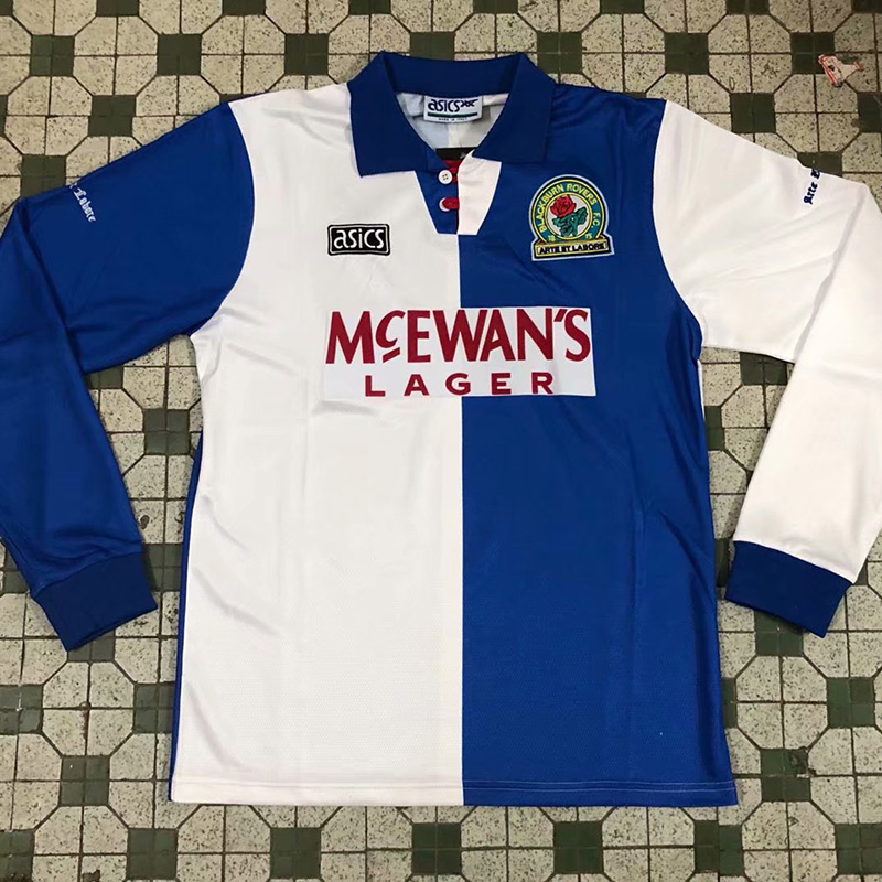 1994-1995 Blackburn Home Long Sleeve Retro Socc...