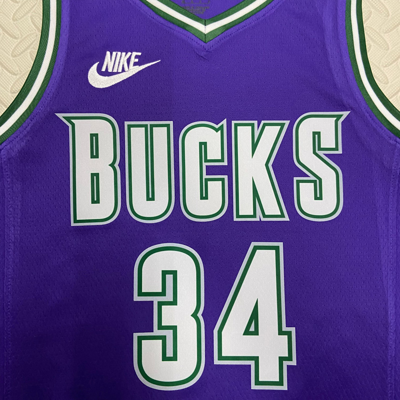 22-23 BUCKS ANTETOKOUNMPO #34 Purple Top Qualit...