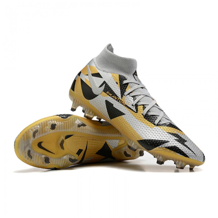 Phantom GT2 Dynamic Fit Elite FG High Soccer Shoes-Grey/Gold-1933201