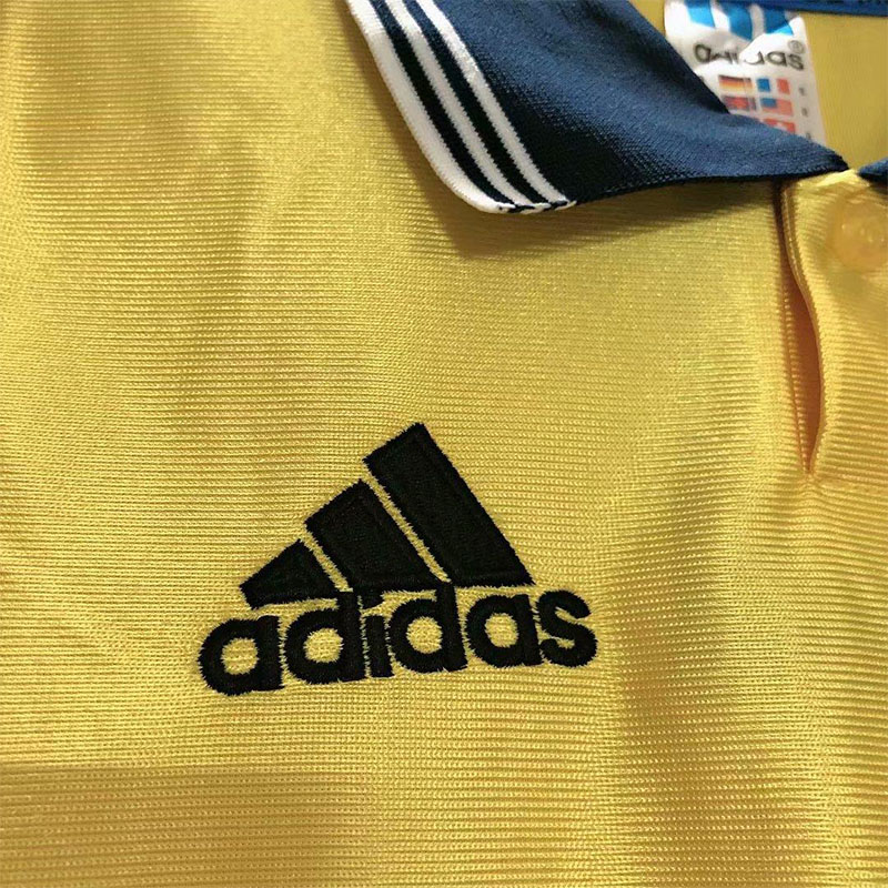 1998-1999 Marseille Away Yellow Retro Soccer Je...