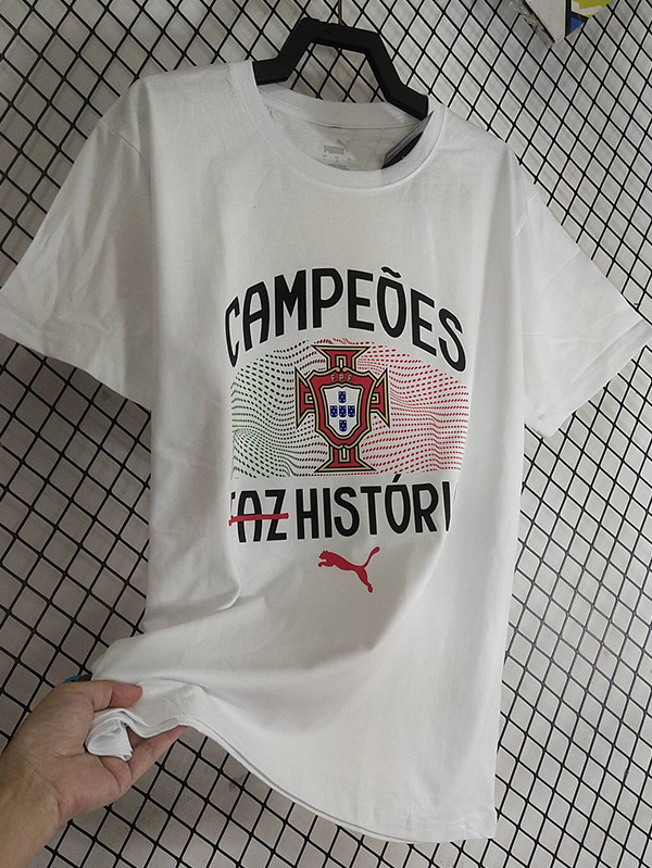 25-26 Portugal Champion White High Quality Casual T-Shirt