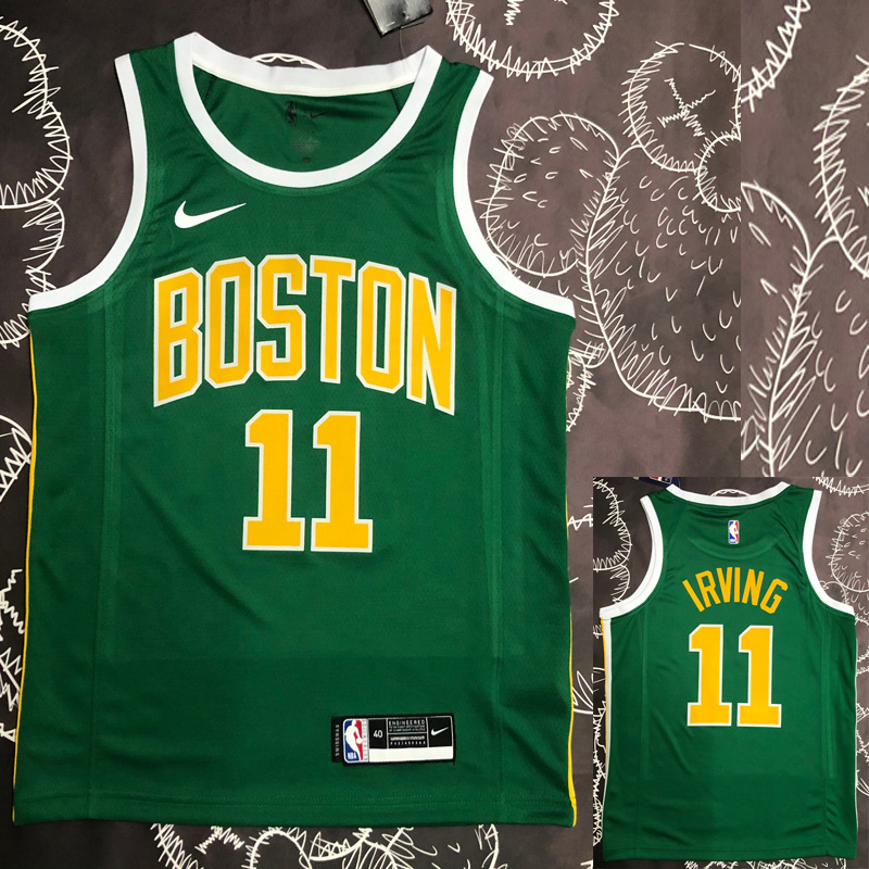 CELTICS IRVING #11 Green Top Quality Hot Pressi...