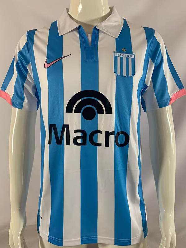 2007-2008 Racing Club Home Retro Soccer Jersey