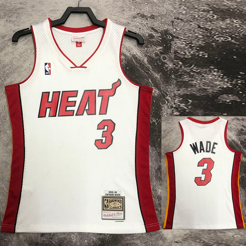 2005-06 Heat WADE #3 White Top Quality Hot Pres...