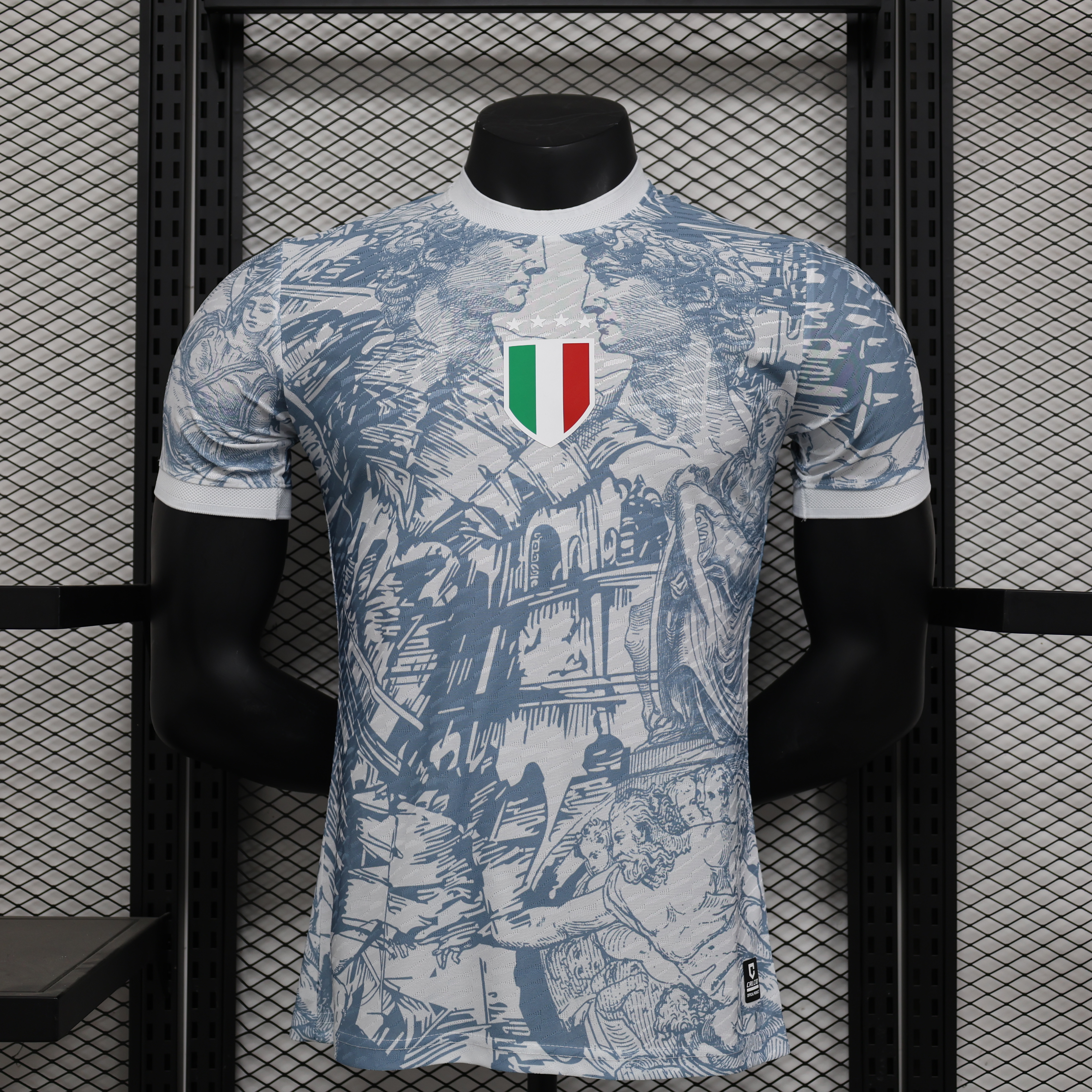24-25 Italy Grey White Special Edition Player Version Soccer Jersey