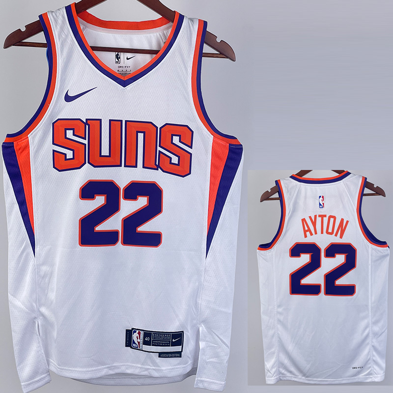 22-23 SUNS AYTON #22 White Top Quality Hot Pres...