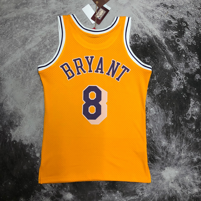1997 LAKERS BRYANT #8 Yellow Retro Top Quality ...