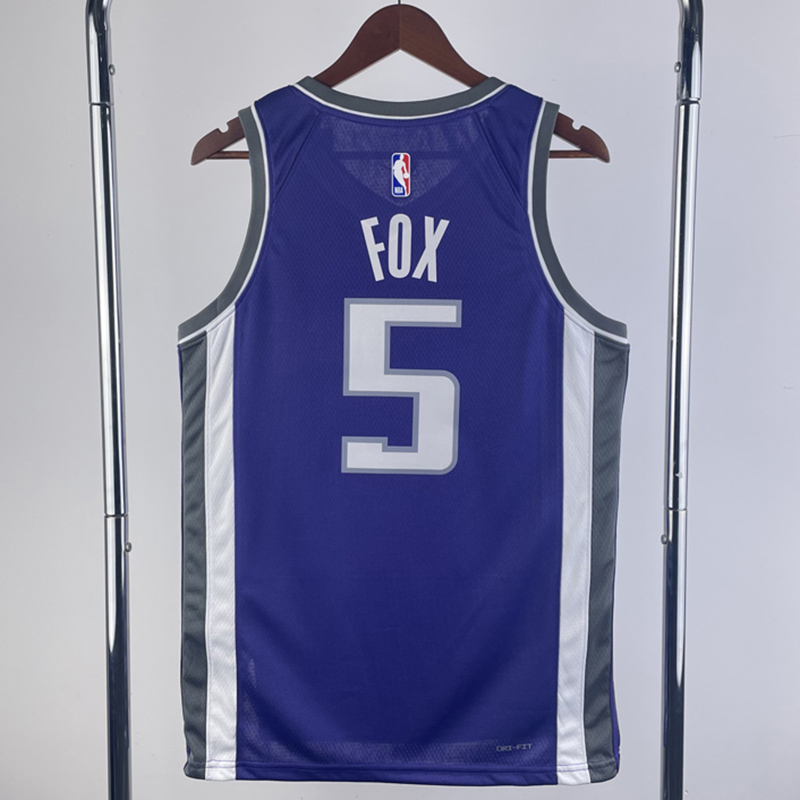 23-24 KINGS FOX #5 Purple Away Top Quality Hot ...