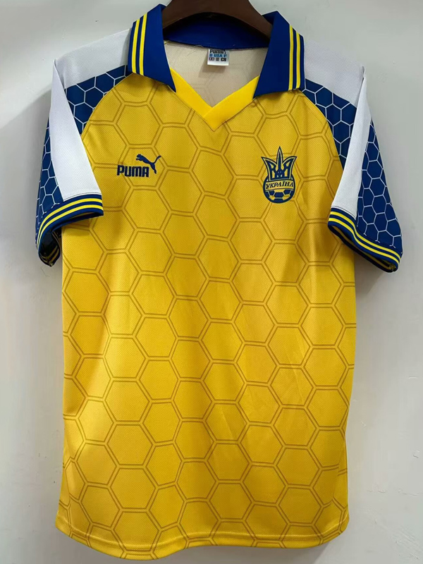 1998 Ukraine Home Retro Soccer Jersey