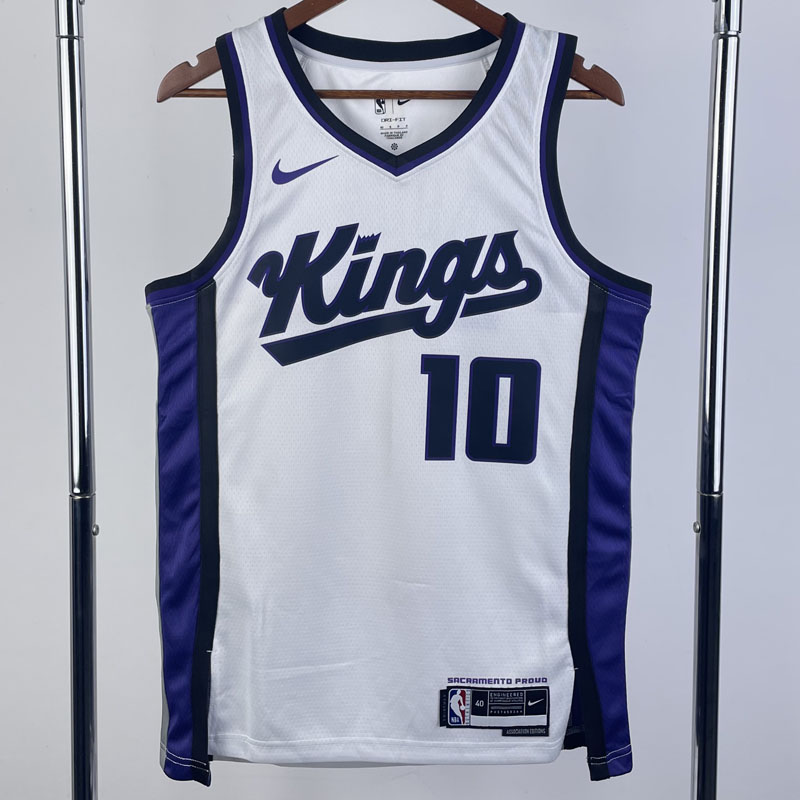 23-24 Kings SABONIS #10 White Top Quality Hot P...
