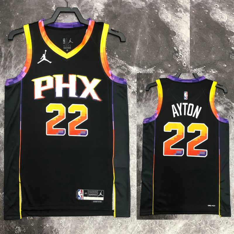 22-23 SUNS AYTON #22 Black Top Quality Hot Pres...