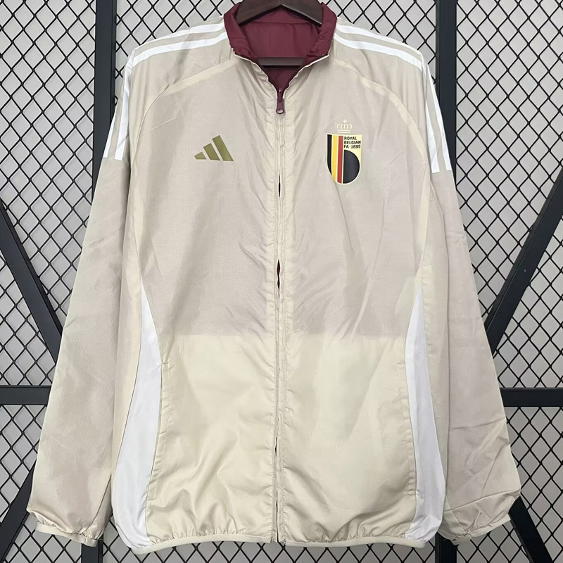 24-25 Belgium Red & Khaki Double Sided Windbreaker (双面风衣)