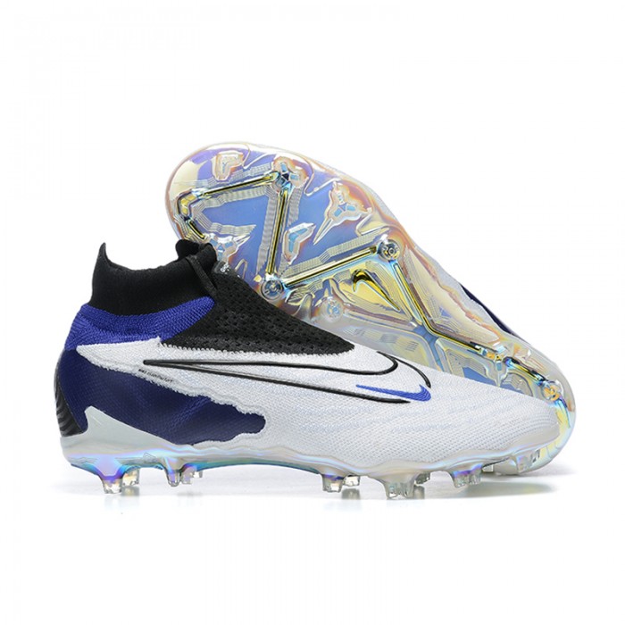 Phantom GX Elite FG High Soccer Shoes-White/Blue-1645808