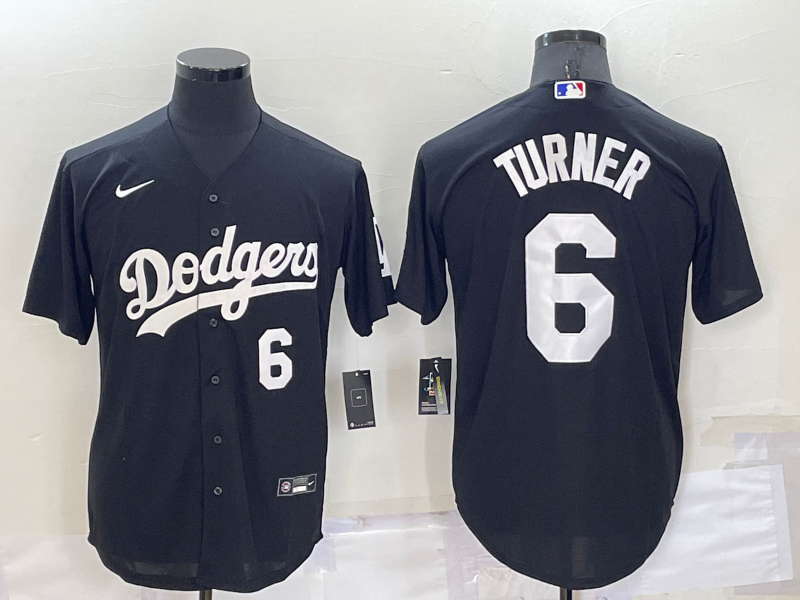 2022 Men's Los Angeles Dodgers TURNER 6 black MLB Jersey