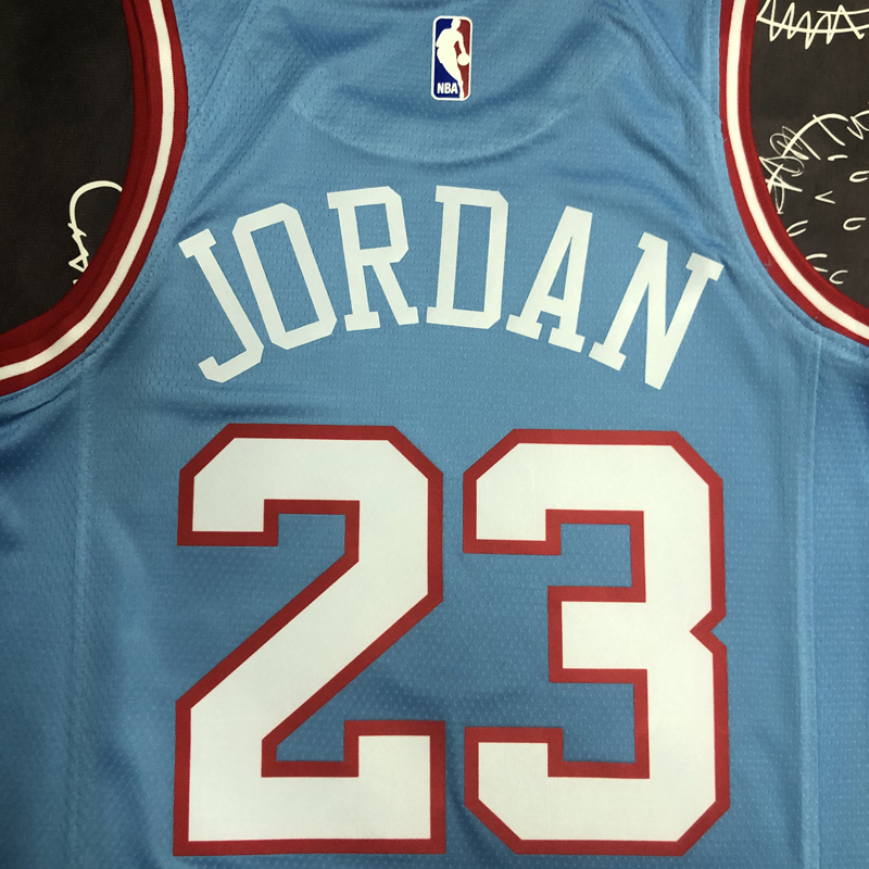 BULLS JORDAN #23 Blue Top Quality Hot Pressing ...
