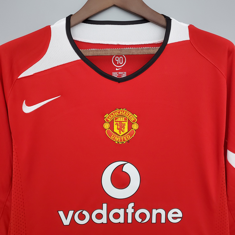 2005-2006 Man Utd Home Long sleeve Retro soccer...