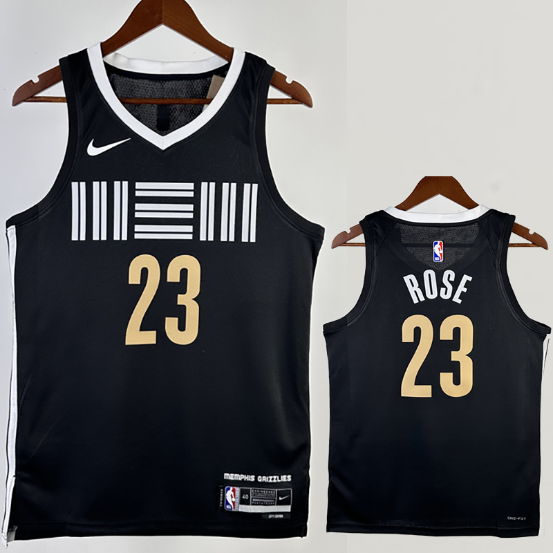 23-24 Grizzlies ROSE #23 Black City Edition Top...