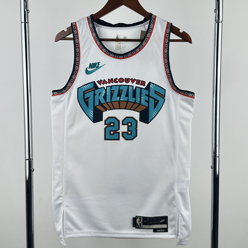 24-25 Grizzlies ROSE #23 White Retro Top Quality Hot Pressing NBA Jersey
