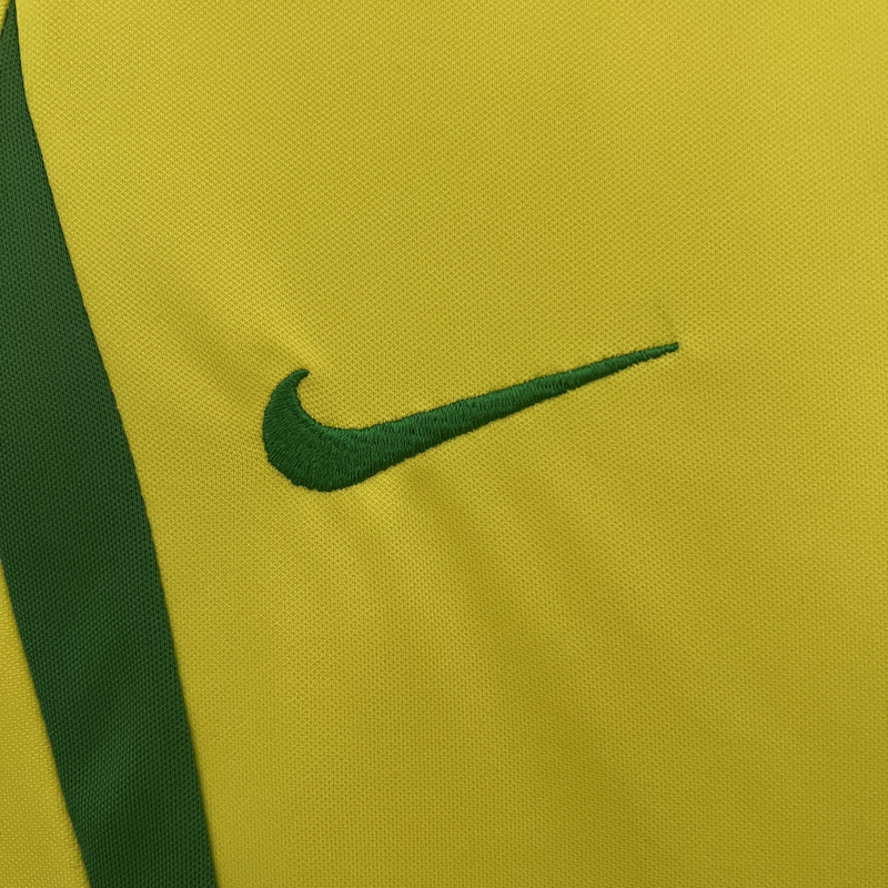 2002 Brazil Home Kids Retro Soccer Jersey