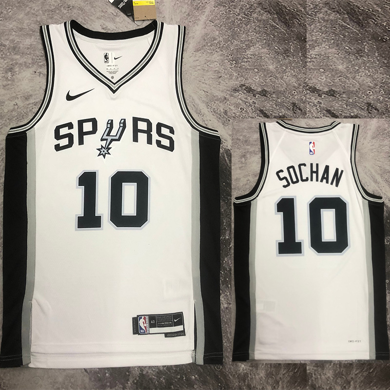 22-23 SA Spurs SOCHAN #10 White Top Quality Hot...